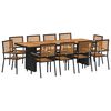 vidaXL Conjunto de Comedor de Jard&iacute;n 11 uds. Negro y Marr&oacute;n