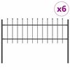 vidaXL Valla de Jard&iacute;n 6 pcs Gris 10,2 x 0,6 m