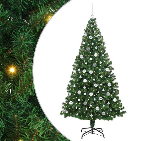 vidaXL &Aacute;rbol de Navidad artificial Verde 210 cm PVC y Acero y Pl&aacute;stico