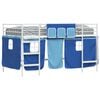 vidaXL Cama litera para ni&ntilde;os con cortinas Liso y azul 100 x 200 cm