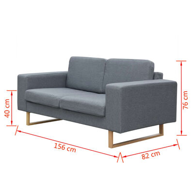 vidaXL Conjunto de sofás de 2 y 3 plazas gris claro