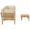 vidaXL Juego de Sof&aacute; con coj&iacute;n 4 pcs Beige Madera de Acacia S&oacute;lida