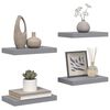 vidaXL Estantes flotantes de pared 4 uds gris MDF 40x23x3,8 cm