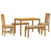 vidaXL Conjunto de comedor 5 uds. Beige Madera de Roble S&oacute;lido