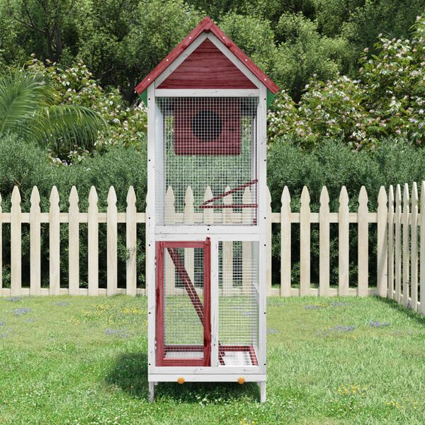 vidaXL Casita para p&aacute;jaros madera maciza pino color moca 60x58,5x160cm