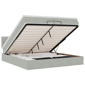 vidaXL Estructura cama otomana colchones terciopelo gris claro