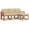 vidaXL Conjunto de sof&aacute;s de exterior con coj&iacute;n 4 pcs Natural y Beige
