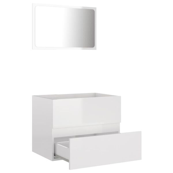 vidaXL Set muebles de baño 2 piezas madera contrachapada blanco brillo