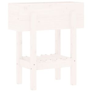 vidaXL Jardinera madera maciza de pino blanco 62x30x69 cm