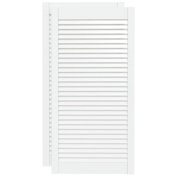 vidaXL Puerta de armario lamas 2 uds madera pino blanco 99,3x49,4 cm