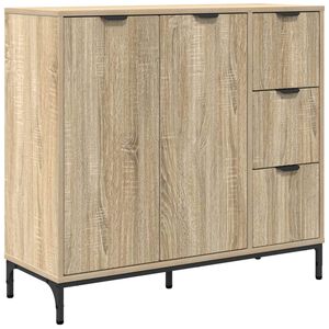 vidaXL Aparador Roble Sonoma 89,5 x 33 x 82 cm Madera de ingenier&iacute;a