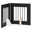 vidaXL Puerta para perros plegable con soportes 2 pcs Roble Negro