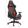 vidaXL Silla gaming giratoria con reposapi&eacute;s PVC rojo