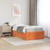 vidaXL Cama con colchón madera maciza de pino marrón cera 100x200 cm
