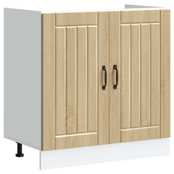vidaXL Mueble Bajo para Fregadero con puerta Lucca 2 pcs Roble Sonoma