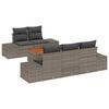 vidaXL Conjunto de sof&aacute;s de jard&iacute;n 6 uds. Gris rat&aacute;n sint&eacute;tico
