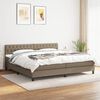 vidaXL Cama box spring con colch&oacute;n tela gris taupe 200x200 cm