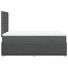 vidaXL Cama box spring con colch&oacute;n tela gris oscuro 120x190 cm