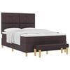 vidaXL Cama tipo Box Spring Marr&oacute;n oscuro 200 x 140 cm tela