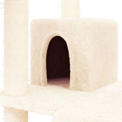 vidaXL Rascador para gatos con postes de sisal color crema 83 cm