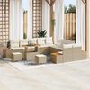 vidaXL Conjunto de sof&aacute; de jard&iacute;n con coj&iacute;n 13 pcs Beige Polirat&aacute;n