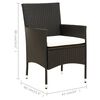 vidaXL Set comedor de jard&iacute;n 9 piezas y cojines rat&aacute;n sint&eacute;tico negro