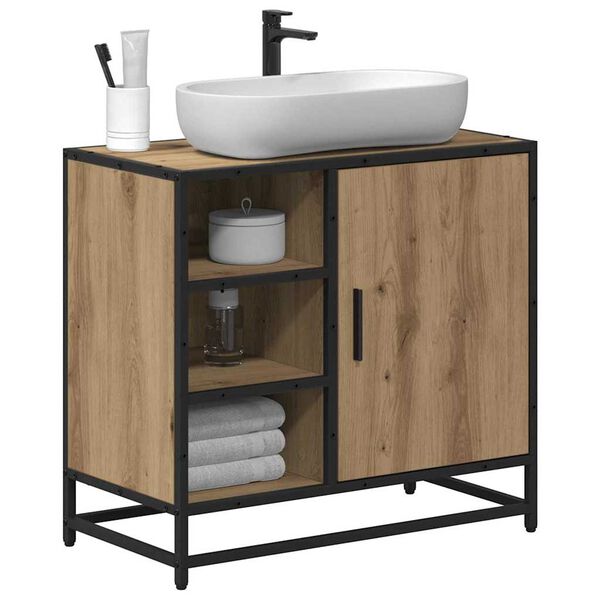 vidaXL Mueble de Cuarto de Ba&ntilde;o Roble artesanal 65 x 33 x 60 cm