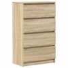 vidaXL Aparador madera contrachapada color roble Sonoma 60x35x98,5 cm