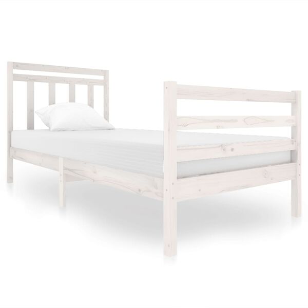vidaXL Estructura de cama sin colchón madera maciza blanco 90x200 cm