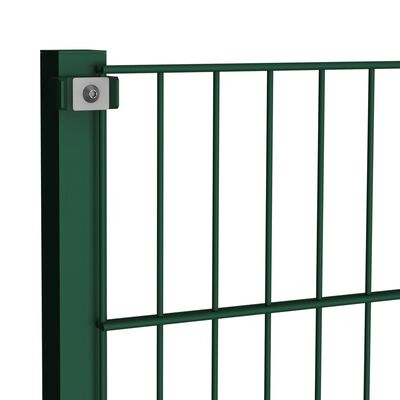 vidaXL Panel de valla con postes de hierro verde 11,9x1,2 m