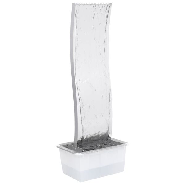 vidaXL Fuente de jardín curvada con bomba acero inoxidable 130 cm