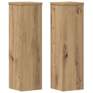 vidaXL Soportes de plantas 2 uds madera roble artisian 17x17x60 cm