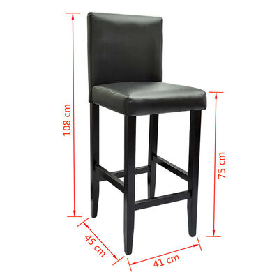 vidaXL Mesa de bar con 2 sillas de barra negras