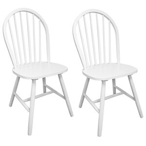vidaXL Sillas de comedor 2 unidades madera maciza de caucho blanco