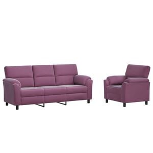 vidaXL Juego de Sof&aacute; 2 pcs Morado Terciopelo