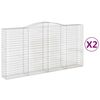 vidaXL Cestas de gaviones 2 uds forma de arco hierro 400x50x200/220 cm
