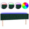 vidaXL Cabecero con LED de terciopelo verde oscuro 183x16x78/88 cm