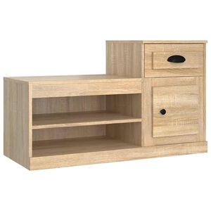 vidaXL Zapatero madera contrachapada roble Sonoma 100x42x60 cm