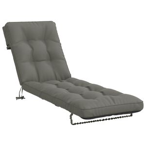 vidaXL Coj&iacute;n de Tumbona VIANEN 100% Poli&eacute;ster Gris 200 x 50 x 8 cm
