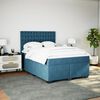 vidaXL Cama box spring con colch&oacute;n terciopelo azul 140x190 cm