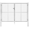vidaXL Puerta de jard&iacute;n de acero galvanizado 306x175 cm color plata