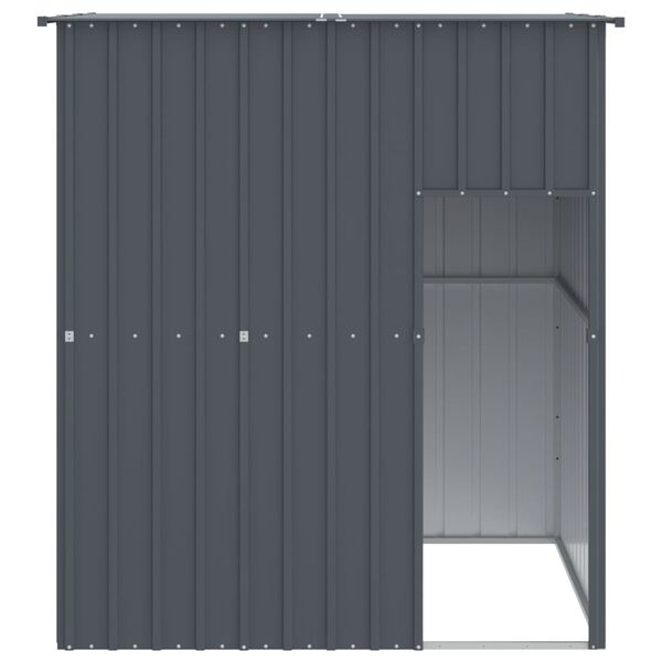 vidaXL Caseta perros con tejado acero galvanizado gris 165x153x181 cm