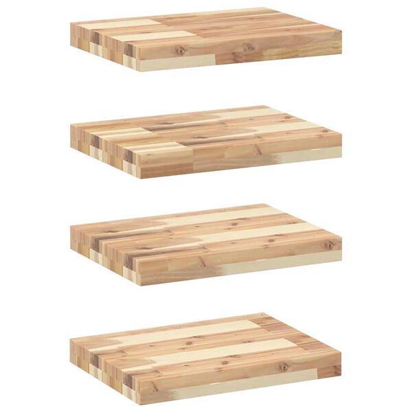 vidaXL Estantes flotantes 4 uds madera acacia sin tratar 40x30x4 cm