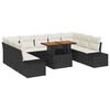 vidaXL Conjunto de sof&aacute; de jard&iacute;n 10 uds. Negro Polirat&aacute;n