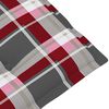vidaXL Sillas de jard&iacute;n 2 uds madera de teca y cojines a cuadros rojos