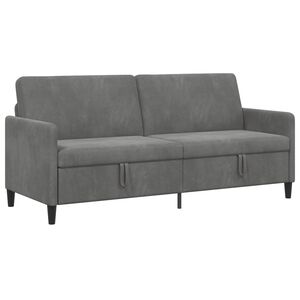 vidaXL Sof&aacute; con almacenamiento Gris oscuro 192 x 78 x 87 cm Poli&eacute;ster