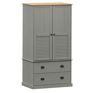 vidaXL Armario VIGO madera maciza de pino gris 90x55x170 cm