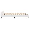 vidaXL Estructura de cama sin colch&oacute;n cuero sint&eacute;tico blanco 140x190cm