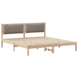 vidaXL Estructura de cama Taup&eacute; 180 x 200 cm Madera de pino macizo