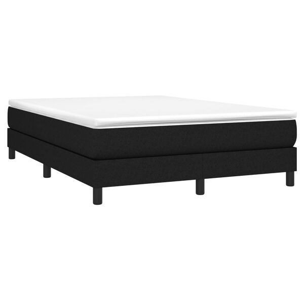 vidaXL Cama box spring con colch&oacute;n tela negro 160x200 cm